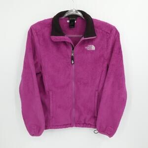 North Face Jacket Womens Large Purple Fleece Full Zip Outdoor Fuzzy Winter Warm